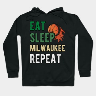 Milwaukee Wisconsin Basketball Vintage Sports Lovers Fans Hoodie